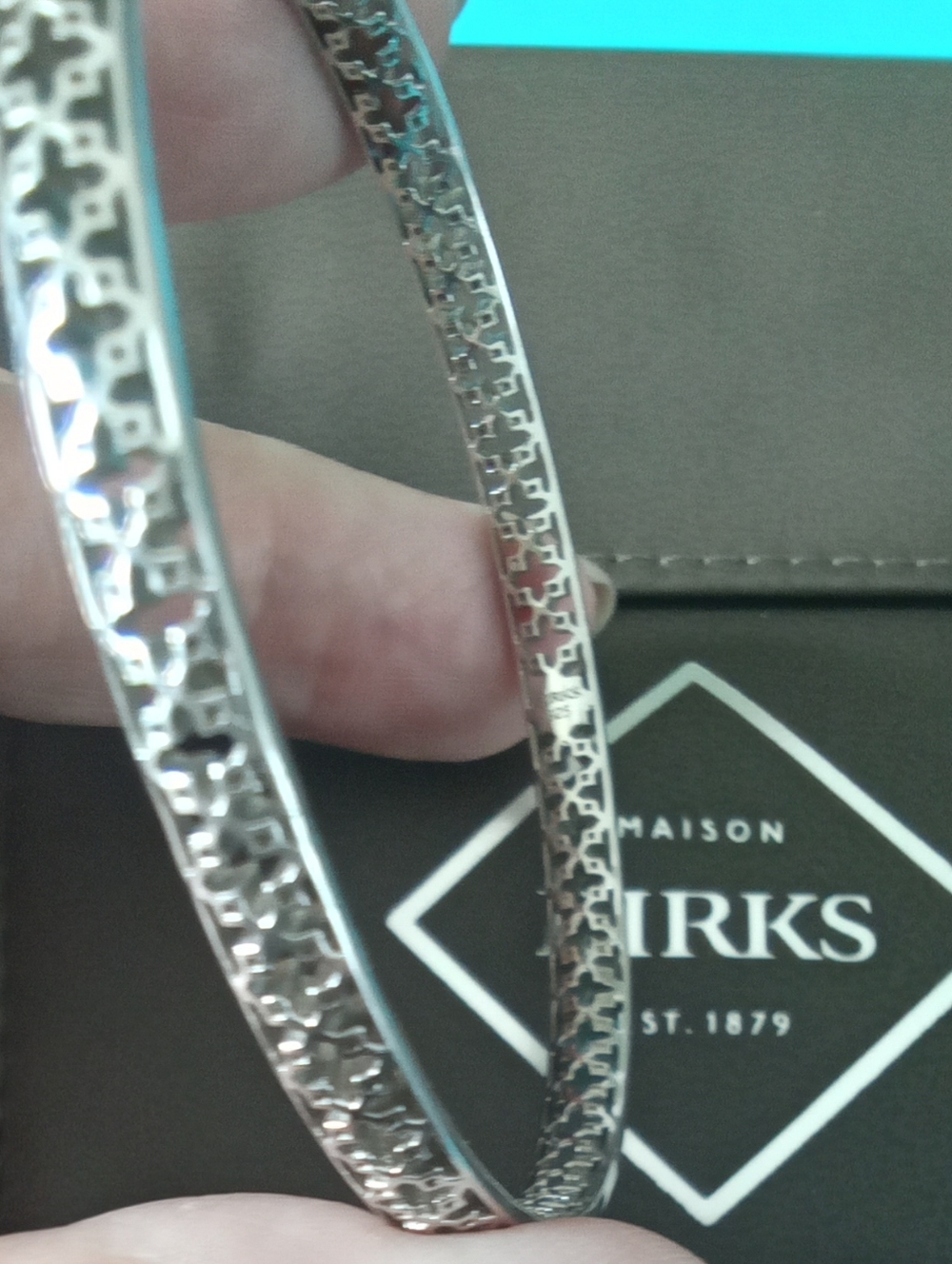 Birks Muse Sterling Silver Bangle Bracelet S/M